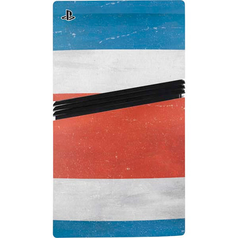 Costa Rican Flag Distressed PS5 Pro Console Skin